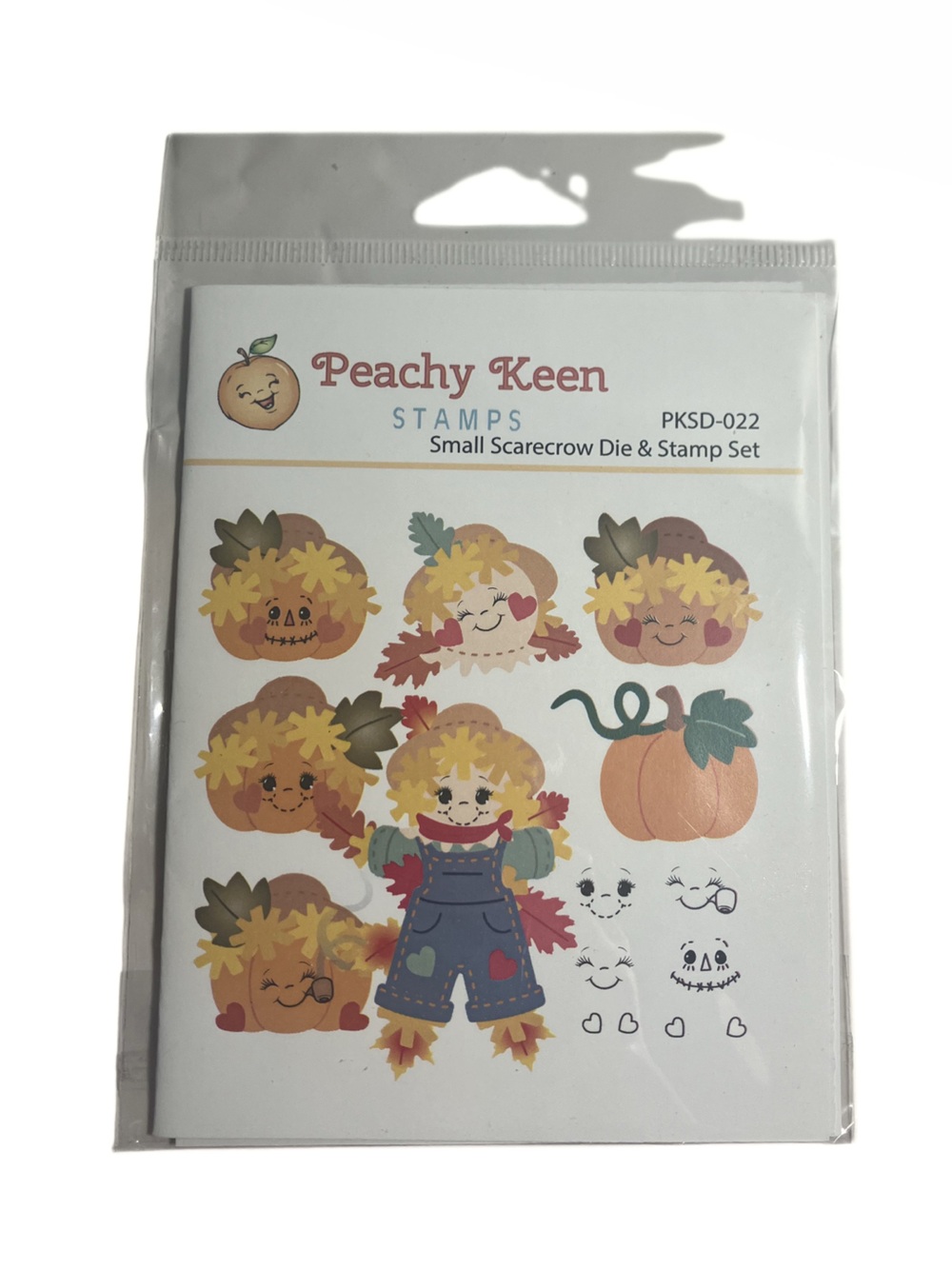 Peachy Keen stamps scarecrow die cut and stamp set. BRAND NEW